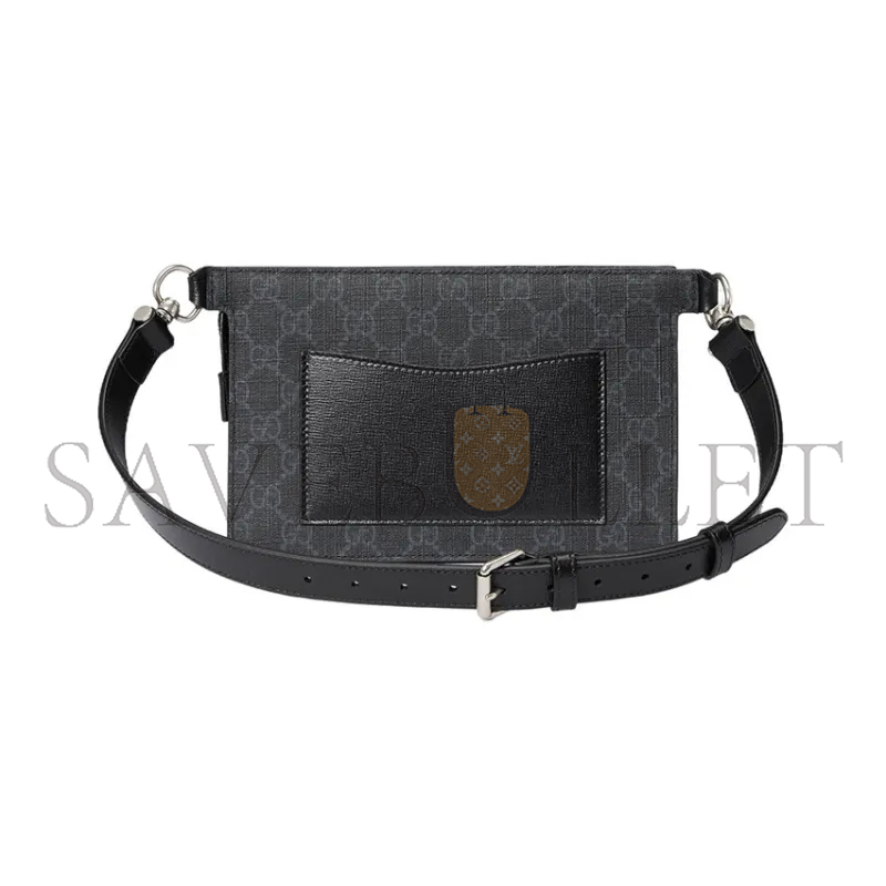 G*u*i gg canvas with leather sling bags one shoulder 746300 (18*13*5cm)